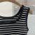 Bottoming Midriff-Baring Top Early Slimming Thread Fitted 2023 Sleeveless Western Style Striped Innerwear Short Vest