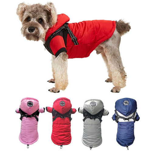 new winter dog clothes chest and back integrated plush thickened waterproof jarre aero bull pet shell jacket dog dog clothes wholesale