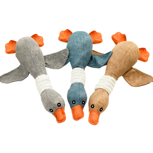 dog cat three-color wild goose plush sound toy molar long lasting self-hi relieving stuffy pet supplies factory wholesale