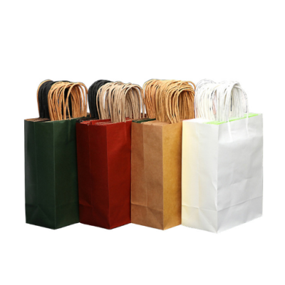 Factory Wholesale Packaging Bag Made of Kraft Paper Snack Food Handbag Printing Logo Baking Drink Shopping Paper Bag