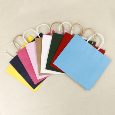 Foreign Trade Export Color Kraft Paper Portable Paper Bag Gift Portable Paper Bag Clothing Shopping Bag Printed Logo