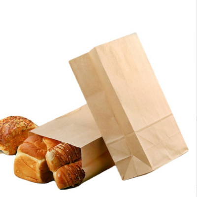 Baking Wholesale Bread Dessert Bag Square Pointed Bottom Cake Packing Bag White Cowhide Square Paper Bag Takeaway Special Packaging Bag