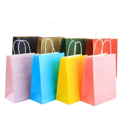 Factory Customized Color Portable Gift Bag Clothing Shopping Bag Takeaway Packing Bag Window Bota Bag Kraft Paper Bag Printed