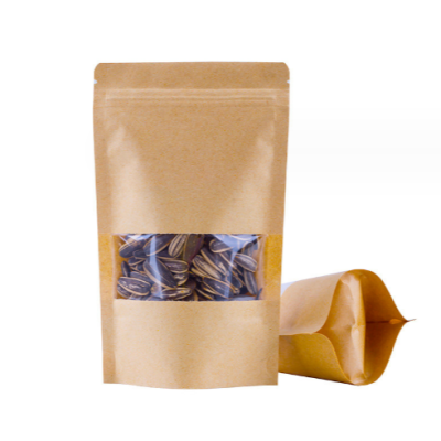 Factory Direct Sales Kraft Paper Bag Independent Packaging and Self-Sealed Bag Frosted Window Envelope Bag Tea Nut Food Packaging Bag