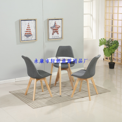 Simple Home Small Apartment Dining Tables and Chairs Set Balcony Leisure Negotiation Coffee round Table Solid Wood Table