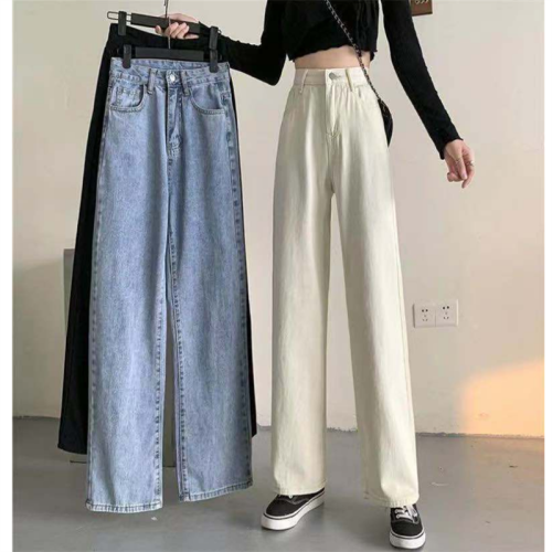 spring and summer new high waist daddy jeans women‘s loose slimming spring and autumn plus size straight harem tappered pants