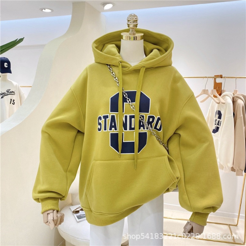 women‘s hooded sweater 2024 autumn and winter new japanese and korean casual loose cartoon print sweatshirt coat stall wholesale