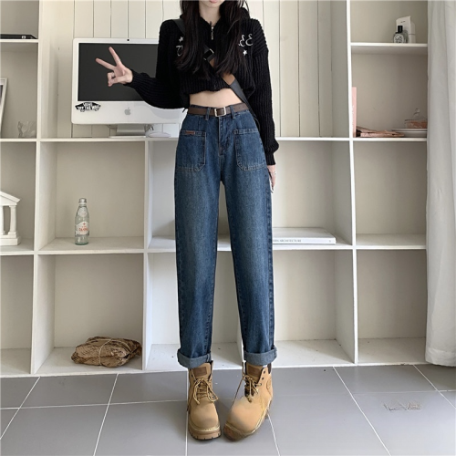 foreign trade tail single women‘s slim fit fleece padded jeans women‘s winter straight women‘s pants mixed batch stall tail goods wholesale clearance