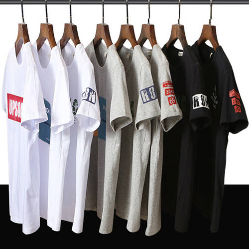 men‘s short-sleeved t-shirt men 2024 summer new korean style t-shirt men loose half-sleeve top stall supply wholesale