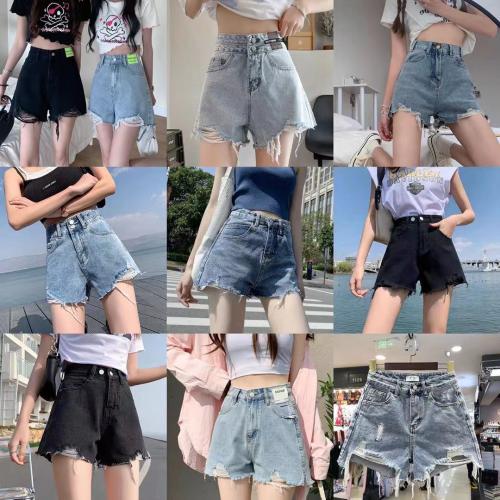 jeans women 2024 summer korean new high waist slimming women‘s wear ripped denim shorts cross-border supply wholesale