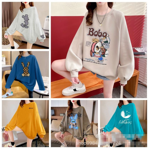 2024 leftover stock clearance women‘s hoodie sweater korean style all-match loose thick sweater stall wholesale live streaming drainage