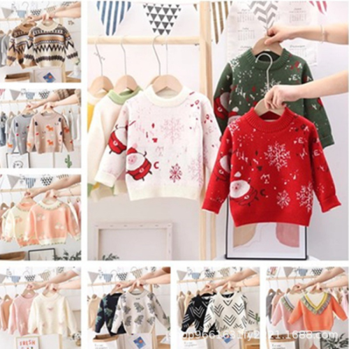 2024 autumn and winter new children‘s clothing knitted pullover sweater korean children‘s warm sweater foreign trade inventory supply wholesale