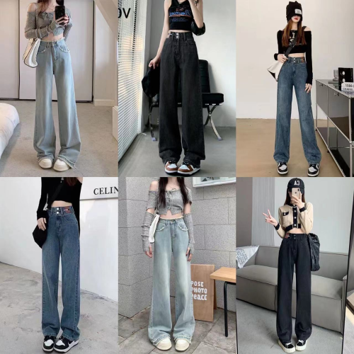 leftover stock miscellaneous women‘s jeans foreign trade new women‘s denim straight-leg pants stall night market good supply