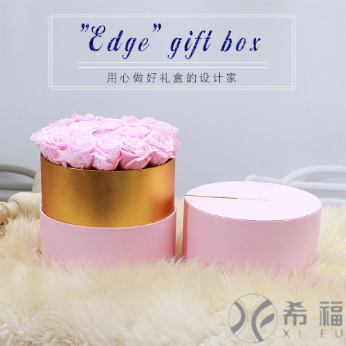 flowers and roses bunch packing boxes chocolate round box barrel round gold flower pot factory direct sales wholesale