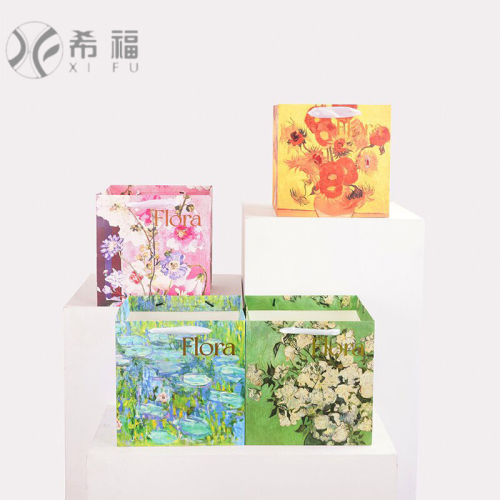 square handbag flower handbag oil painting gilding handbag national style handbag xifu
