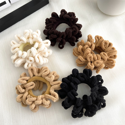 Hot Selling Autumn and Winter Internet Celebrity Plush Hair Ring High Elasticity Does Not Hurt Hair Head Flowers Hair Rope Hair Band Hair Accessories Wholesale
