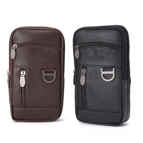 新款男士腰包可穿皮带手机包户外运动防水小挂包商务休闲零钱包