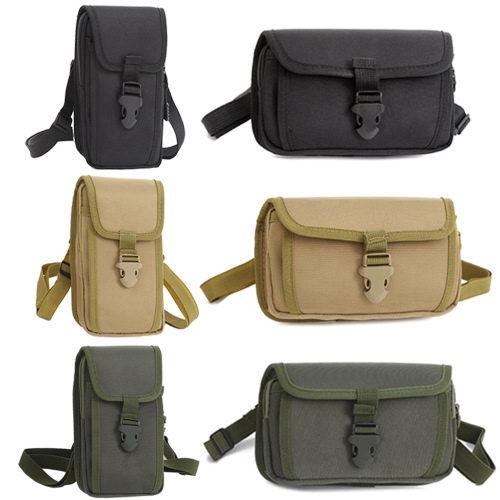 多功能竖款男士手机腰包 横款穿皮带腰包斜挎包 耐磨单肩小布包