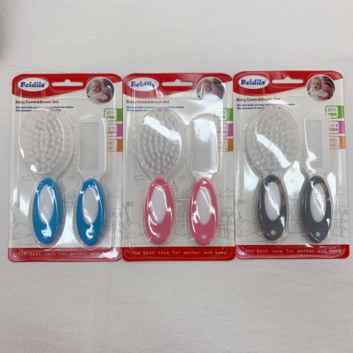 婴儿梳刷护理套装宝宝洗头软毛梳子去胎癣清洁刷子蓬松工厂批发