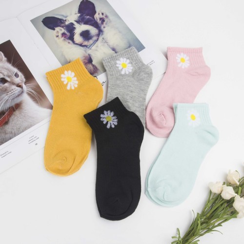 socks women‘s spring and autumn korean-style short low-cut solid color boat socks daisy low-cut low-cut invisible socks cheap foreign trade socks