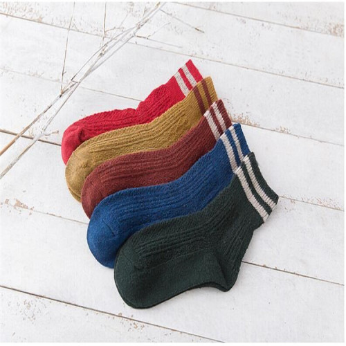autumn and winter two bars double needle thick thread rabbit wool socks women‘s cashmere socks warm sports mid-calf women‘s socks wholesale