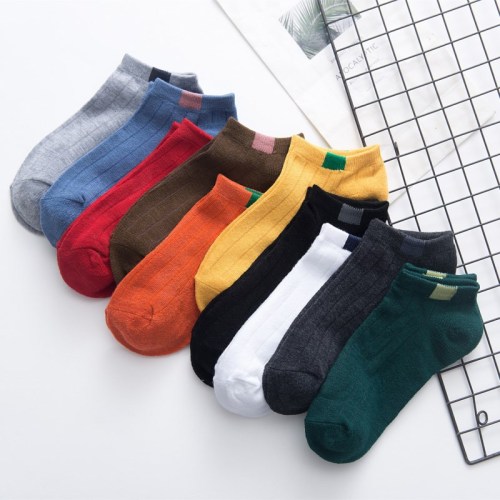 socks wholesale spring and summer women‘s boat socks imitation cloth label low-top socks polyester cotton breathable sweat absorbing women‘s boat socks wholesale