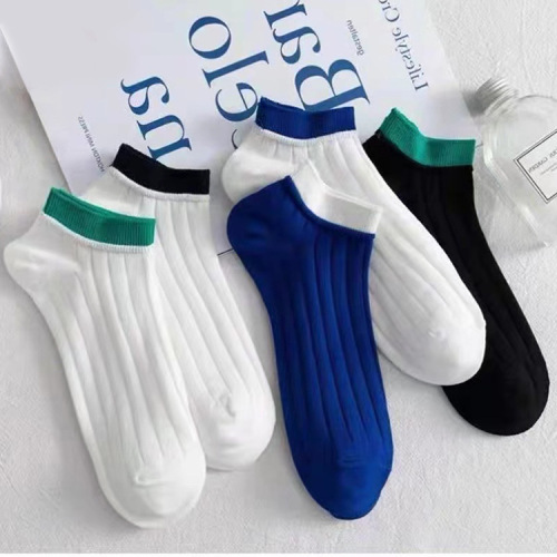 Men‘s Socks Athletic Socks Spring and Summer Low Waist Ankle Socks Ins All-Match Fashion Simple Japanese Couple Vertical Stripes