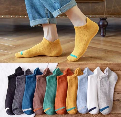 Japanese Tutu Ankle Socks Solid Color Jack Purcell Men‘s and Women‘s Cotton Sweat-Absorbent Breathable Invisible Ankle Socks Heel Ear Ankle Socks