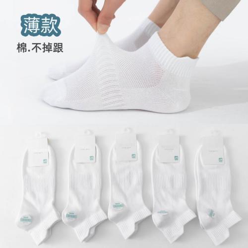 诸暨袜子男士夏季纯色短袜吸汗透气薄款网眼船袜运动休闲棉袜批发