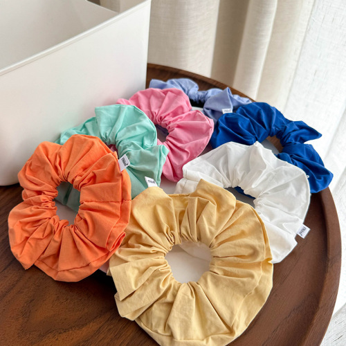 south korea dongdaemun colorful cotton large intestine hair ring hair rope ponytail head rope rubber band japanese and korean simple solid color hair ring