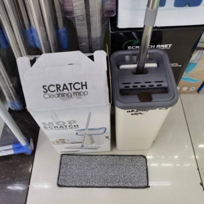 Hand Wash-Free Flat Mop Scratch-off Automatic Water Dumping Lazy Household Mop Artifact Ultra-Fine Mop Bucket Set