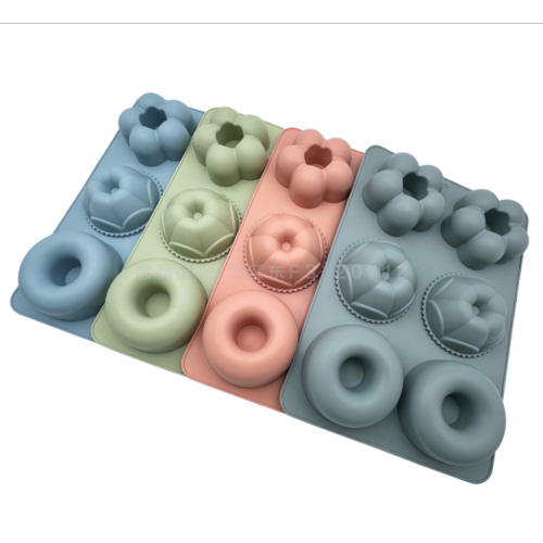 甜甜圈混款蛋糕模 6孔不粘烘焙模具 DIY蛋糕模具 硅胶蛋糕模
