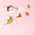 6 PCs One Suit Multicolor Summer Beach Series Unicorn Girl Paper Cake Plug-in Party Decoration Supplies