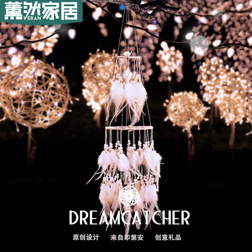 创意双层夜灯捕梦网风铃毕业礼物纪念夜市摆摊货源吊饰挂件XR100