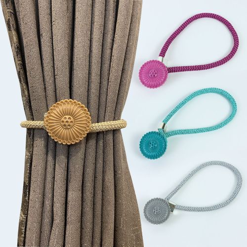 新款窗帘绑带 可抽拉绑带搭配免钉扣免打孔免安装窗帘扣现货跨境