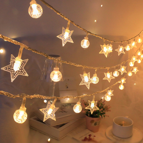 led solar string lights christmas festival outdoor camping tent canopy wedding decoration star lights ball colored lights
