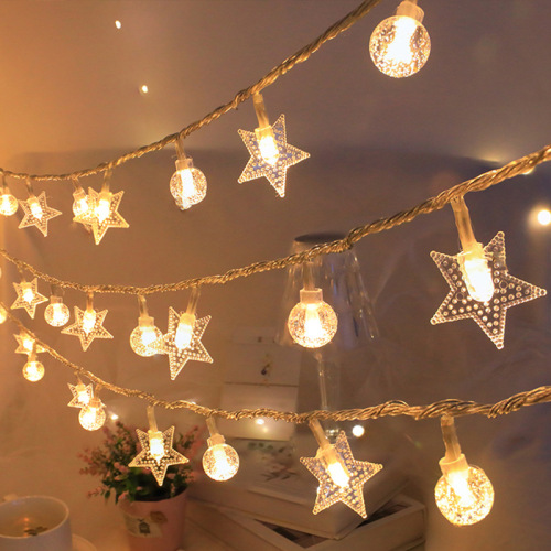 led solar string lights star light outdoor camping tent ambience light christmas day light courtyard decorative light