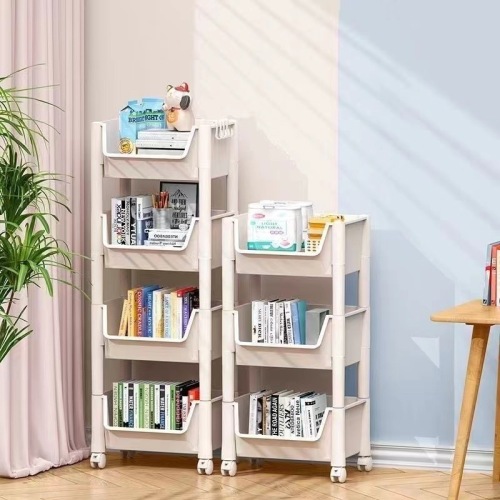 storage rack trolley household movable snack storage shelf kitchen living room and bathroom multi-layer floor storage rack