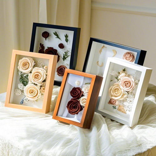 three-dimensional hollow dried flower photo frame diy handmade gift preserved fresh flower save boxed rose specimen painting frame