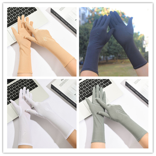cross-border sun protection spring and summer gloves women‘s milk silk thin embroidered performance wedding white gloves etiquette driving wholesale