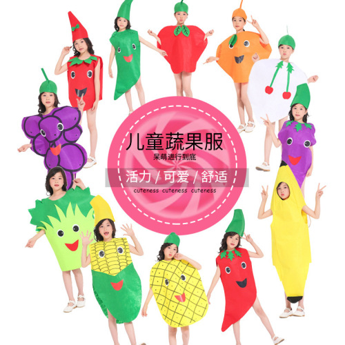 Children‘s Day Fruit Clothing Vegetable Kindergarten Environmental Protection Fashion Show Halloween Pumpkin Stage Costume