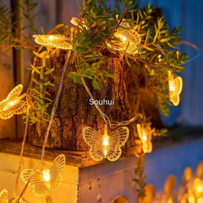 Led Stripe Butterfly Lamp Battery Light Outdoor New Year Small Colored Lights Flashing Light Lighting Chain Starry Sky Outdoor Scene Lighting Chain