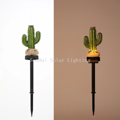 New Cross-Border Solar Decorative Lamp Outdoor Garden Garden Lamp Simulation Cactus Ground Lamp Waterproof Lawn Lamp
