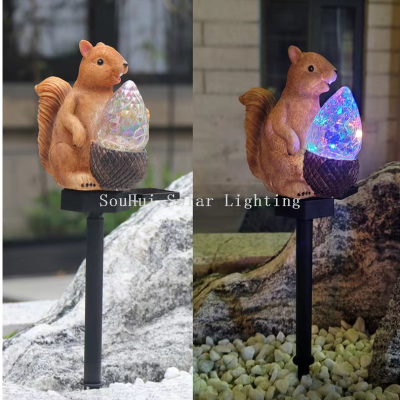 Solar Ground Lamp Squirrel Lamp Resin Simulation Animal Lamp Outdoor Landscape Lamp Garden Lamp Garden Lamp Lawn Lamp