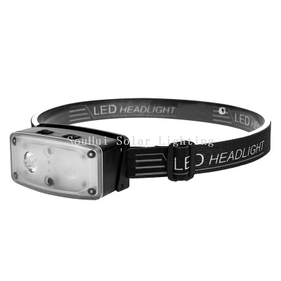Sports Sensor Headlamp Factory Mini Head-Mounted Flashlight Night Running ABS Line Check Wild Fishing Rechargeable Headlamp