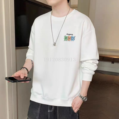 情侣款运动风男女生圆领卫衣春秋休闲学生跑步健身卫衣打底衫批发