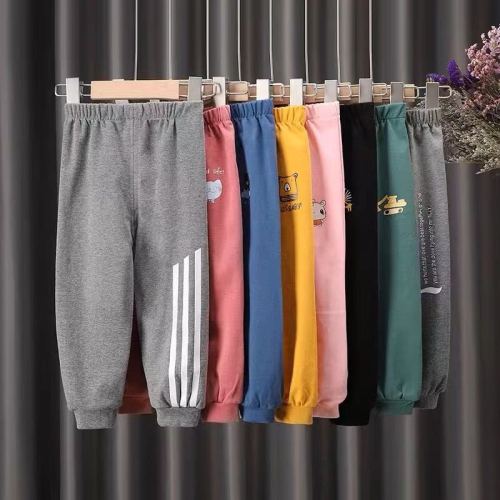 Spring and Autumn Essential Boys and Girls Sweatpants New Children‘s Sport Pants Pure Cotton Western Style Comfortable Crawler Factory Clothing Wholesale