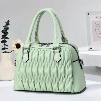 Factory Direct Sales Women's Bag Embossed Pleated Mother Bag Cross-Border Internet-Famous Tote Tote Bag Wallet 18828