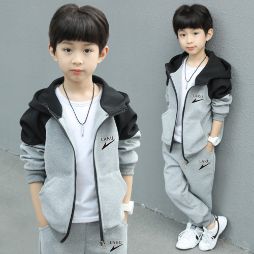 Boys‘ Spring and Autumn Fleece Winter Suit 2023 New Children‘s Sportswear Jacket Korean Style Foreign Handsome Long Sleeve Coat