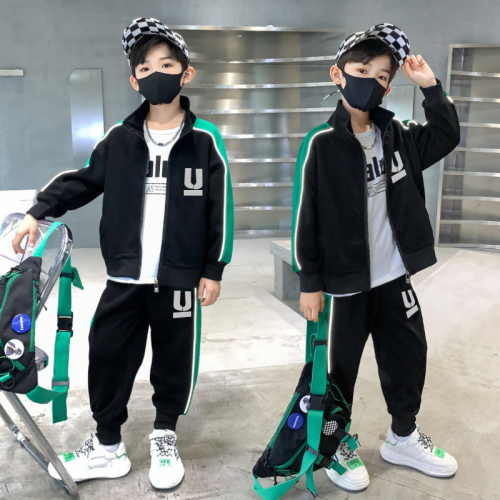 Boys Spring Clothes Suit Two-Piece Set 2023 New Spring and Autumn Children‘s Handsome Sweater Sportswear Spring and Autumn Fashionable Clothing